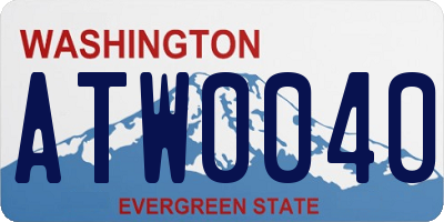 WA license plate ATW0040