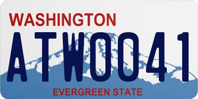 WA license plate ATW0041