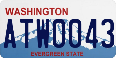 WA license plate ATW0043