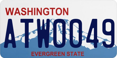 WA license plate ATW0049