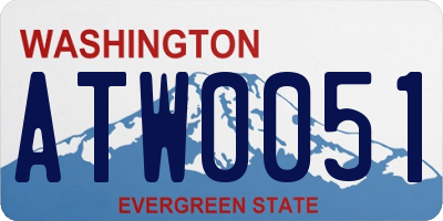 WA license plate ATW0051