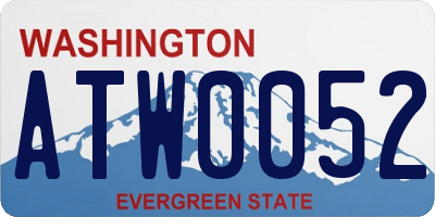 WA license plate ATW0052