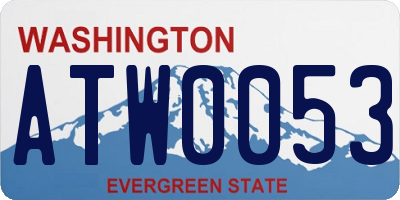 WA license plate ATW0053