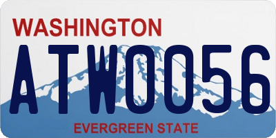 WA license plate ATW0056