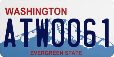 WA license plate ATW0061