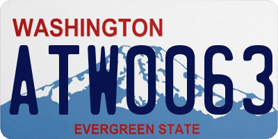 WA license plate ATW0063