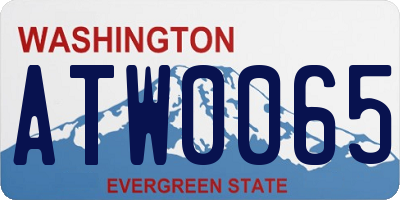 WA license plate ATW0065