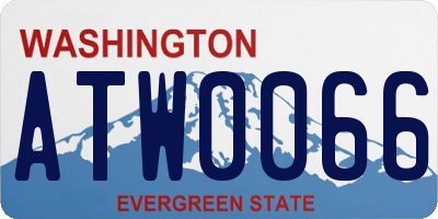 WA license plate ATW0066