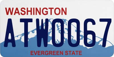 WA license plate ATW0067
