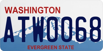 WA license plate ATW0068