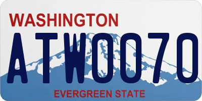 WA license plate ATW0070