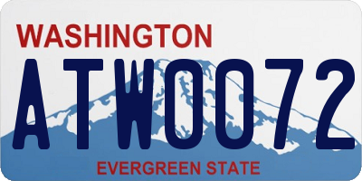 WA license plate ATW0072