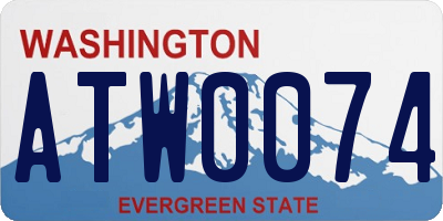 WA license plate ATW0074