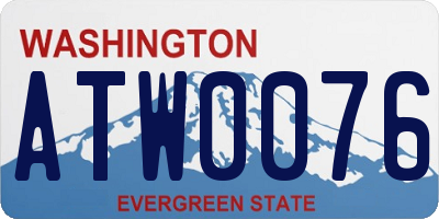 WA license plate ATW0076