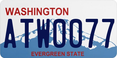 WA license plate ATW0077
