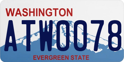 WA license plate ATW0078