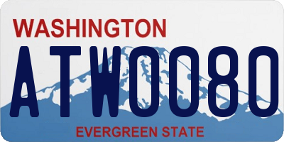WA license plate ATW0080