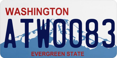 WA license plate ATW0083