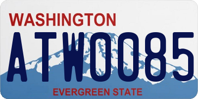 WA license plate ATW0085