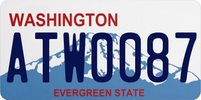 WA license plate ATW0087
