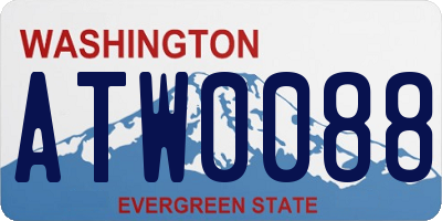 WA license plate ATW0088