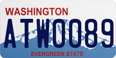 WA license plate ATW0089