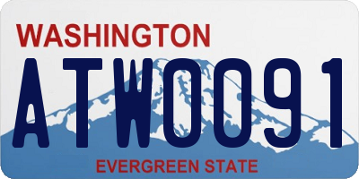 WA license plate ATW0091