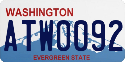 WA license plate ATW0092