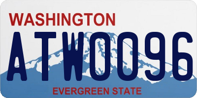 WA license plate ATW0096