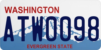 WA license plate ATW0098
