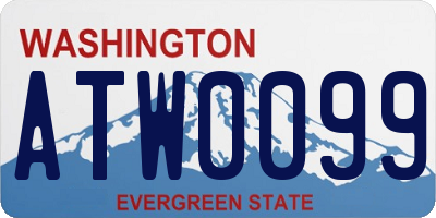 WA license plate ATW0099