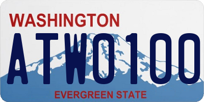 WA license plate ATW0100
