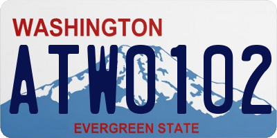 WA license plate ATW0102