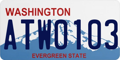 WA license plate ATW0103