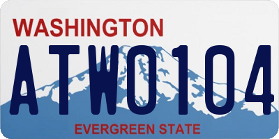 WA license plate ATW0104