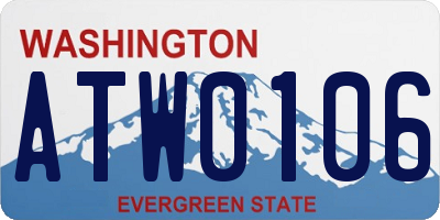 WA license plate ATW0106