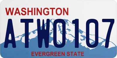 WA license plate ATW0107