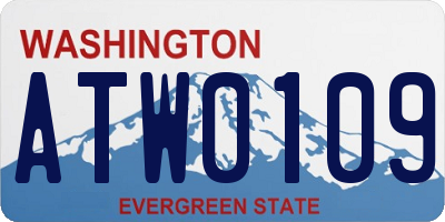 WA license plate ATW0109