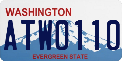 WA license plate ATW0110