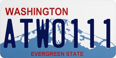 WA license plate ATW0111