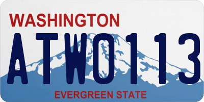 WA license plate ATW0113