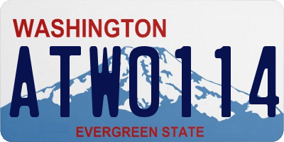 WA license plate ATW0114
