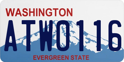WA license plate ATW0116