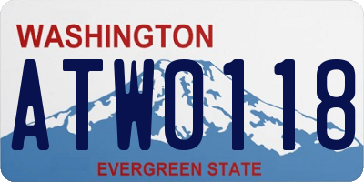 WA license plate ATW0118