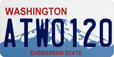 WA license plate ATW0120