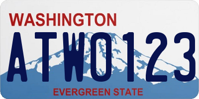 WA license plate ATW0123