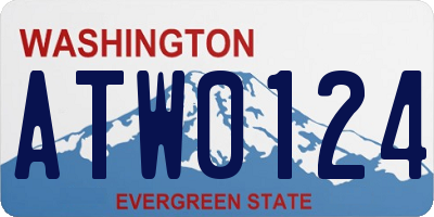 WA license plate ATW0124