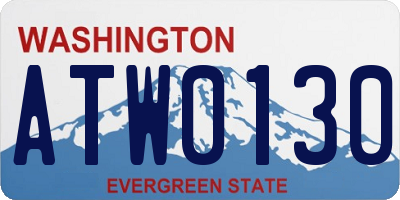 WA license plate ATW0130