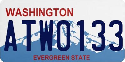 WA license plate ATW0133