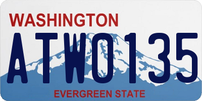 WA license plate ATW0135